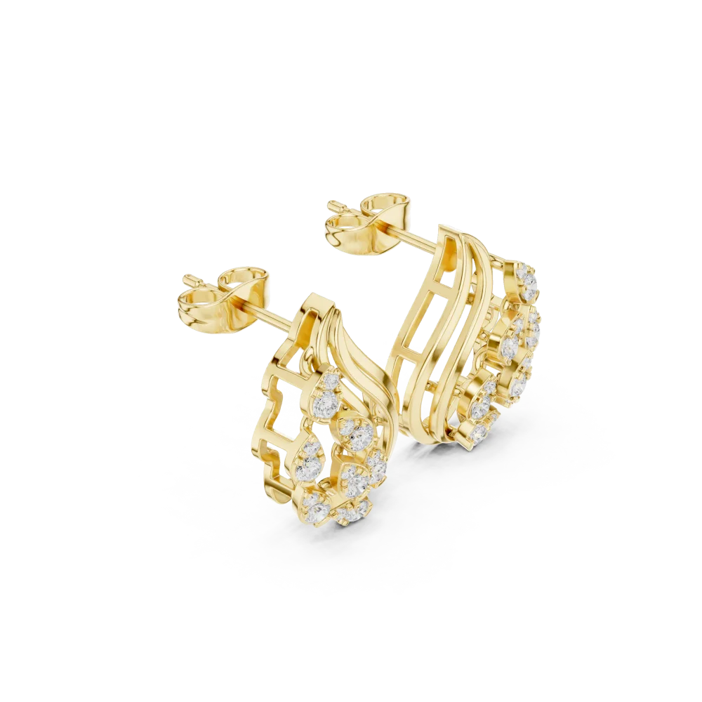 Discover the elegance of our fluid round DIAMEUR lab-grown diamond stud earrings. Handcrafted for brilliant sparkle, shop this modern luxury staple.