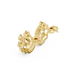 Fluid Silhouette Round Brilliant Pavé-Set Stud Earrings - Image 3