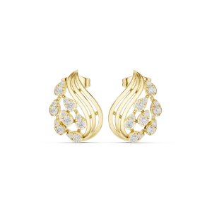 Fluid Silhouette Round Brilliant Pavé-Set Stud Earrings - Image 2