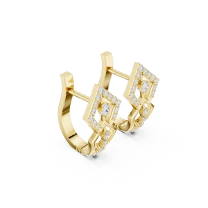 Geometric Symmetry Round Brilliant Pavé-Set Stud Earrings