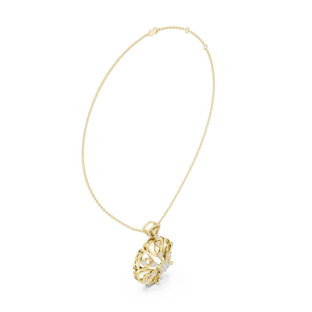 Luminary Round Brilliant Geometric Floral Statement Pendant - Image 2
