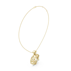 Luminary Round Brilliant Geometric Floral Statement Pendant - Image 2