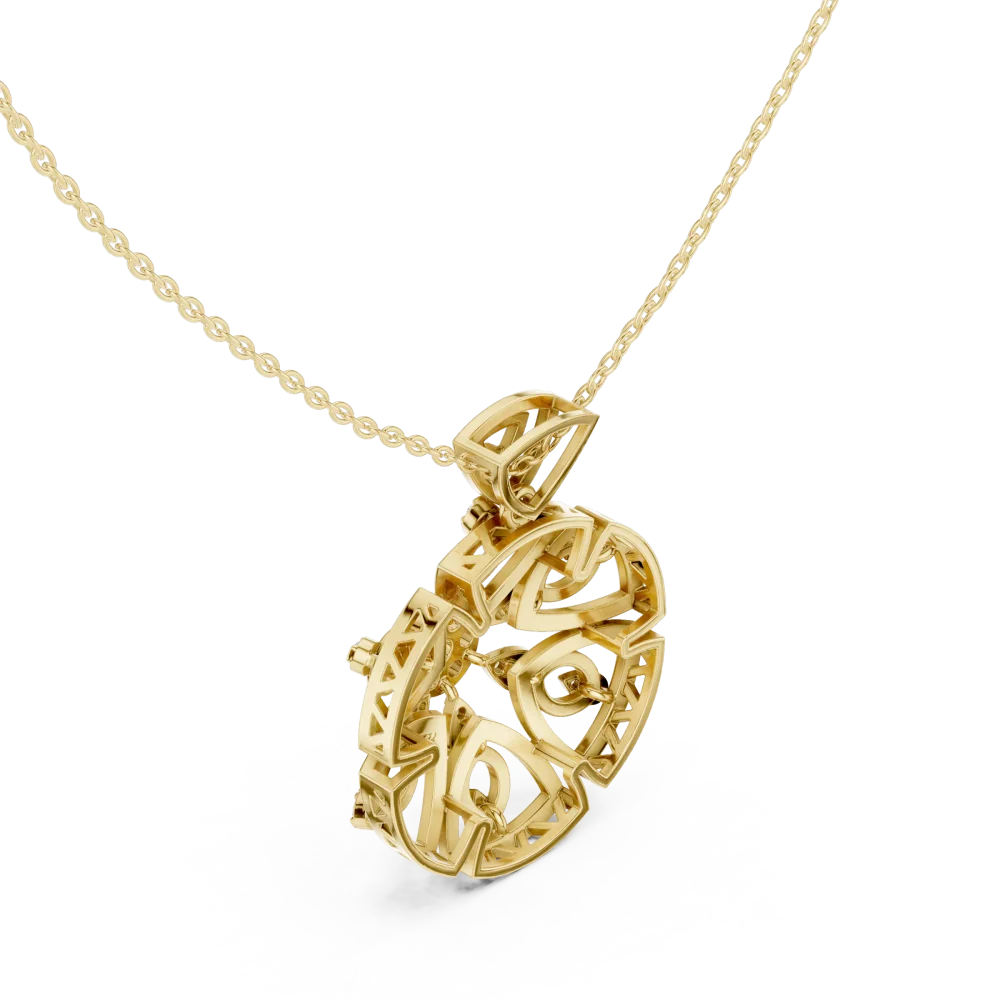Luminary Round Brilliant Geometric Floral Statement Pendant - Image 3