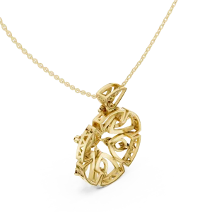 Luminary Round Brilliant Geometric Floral Statement Pendant - Image 3