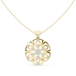 Luminary Round Brilliant Geometric Floral Statement Pendant