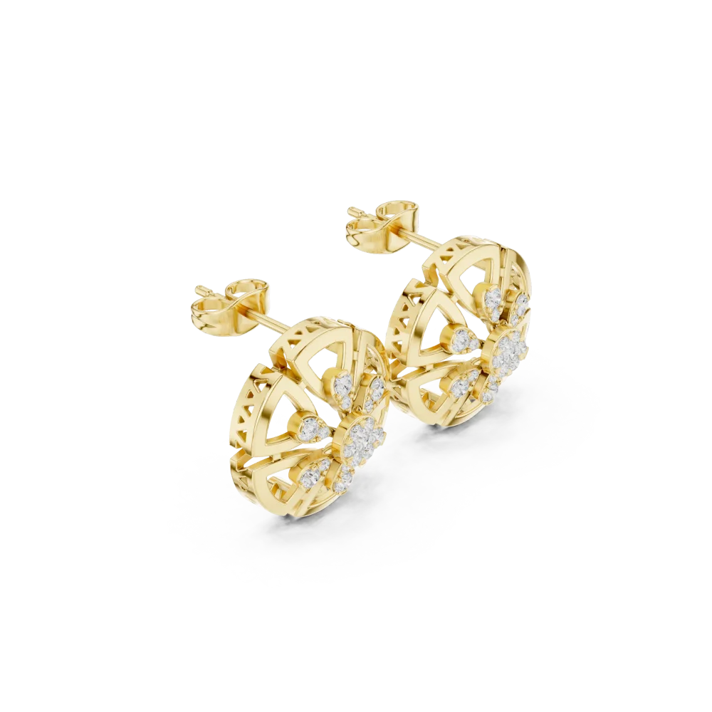 Discover the geometric allure of these lab-grown DIAMEUR diamond stud earrings. Expertly crafted for ultimate brilliance, shop this modern luxury today.