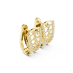 Symmetry Architectural Pavé-Set Round Brilliant Hoop Earrings