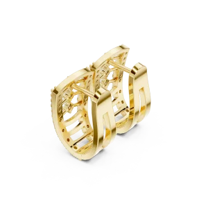 Symmetry Architectural Pavé-Set Round Brilliant Hoop Earrings - Image 3