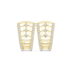 Symmetry Architectural Pavé-Set Round Brilliant Hoop Earrings - Image 2