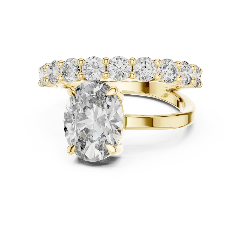 Ethereal Oval Luminary Pavé-Set Solitaire Ring - Image 2