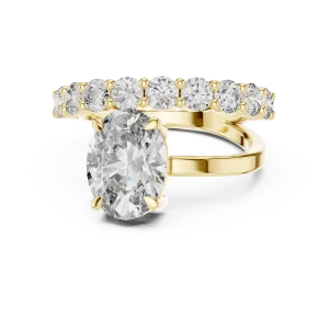 Ethereal Oval Luminary Pavé-Set Solitaire Ring - Image 2