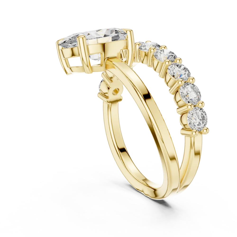 Ethereal Oval Luminary Pavé-Set Solitaire Ring - Image 3