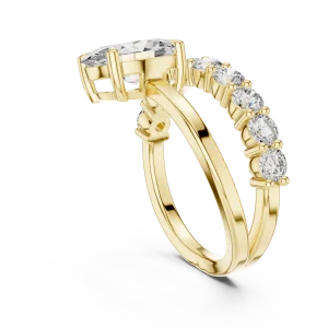 Ethereal Oval Luminary Pavé-Set Solitaire Ring - Image 3