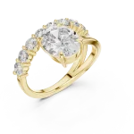 Ethereal Oval Luminary Pavé-Set Solitaire Ring