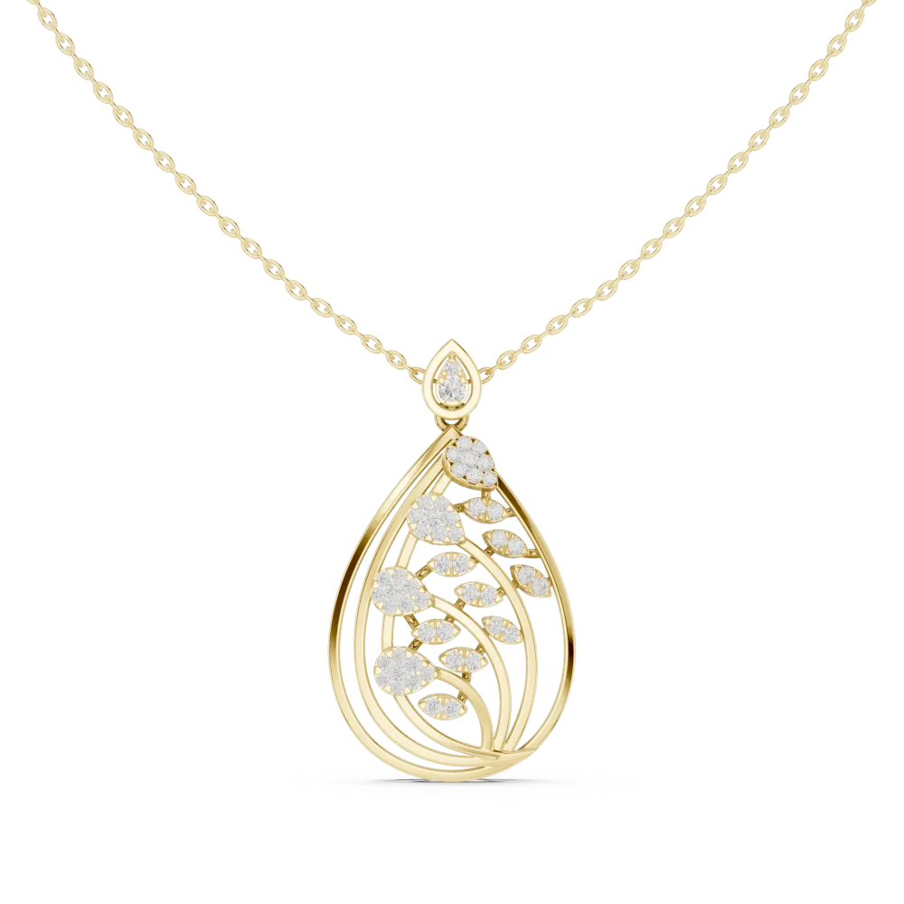 Adorn your neckline with this radiant teardrop pendant, featuring brilliant DIAMEUR lab-grown diamonds. Shop this modern classic luxury piece today.