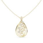 Luminary Round Pavé-Set Teardrop Silhouette Pendant