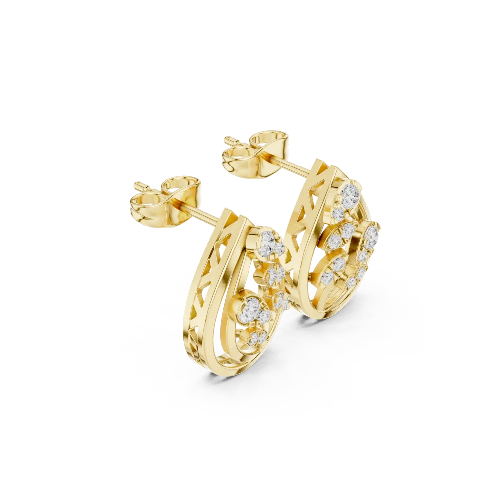 Experience the brilliant fire of our Ethereal Silhouette lab-grown diamond stud earrings. A modern classic for any collection. Shop the luxury now.