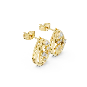 Ethereal Silhouette Round Pavé-Set Minimalist Stud Earrings