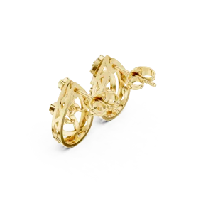 Ethereal Silhouette Round Pavé-Set Minimalist Stud Earrings - Image 3