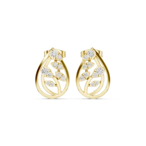 Ethereal Silhouette Round Pavé-Set Minimalist Stud Earrings - Image 2