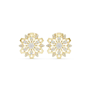 Luminary Geometric Starburst Round Brilliant Stud Earrings - Image 2