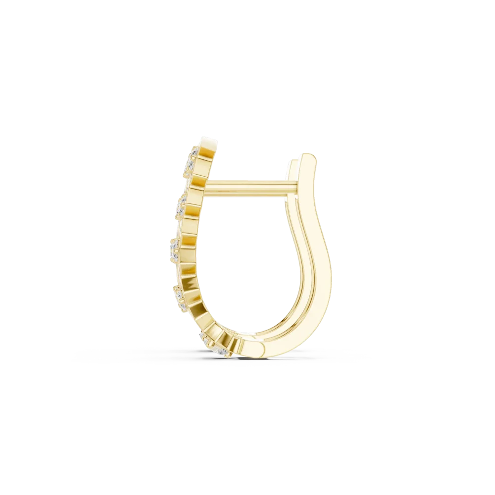 Geometric Symmetry Round Brilliant Pavé-Set Hoop Earrings - Image 4