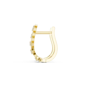 Geometric Symmetry Round Brilliant Pavé-Set Hoop Earrings - Image 4