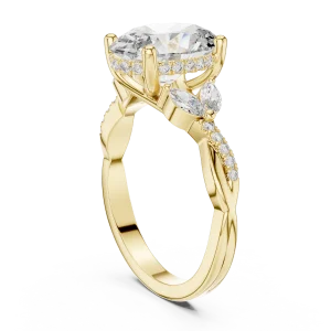 Ethereal Oval Cut Marquise Accented Solitaire Ring - Image 3