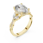 Ethereal Oval Cut Marquise Accented Solitaire Ring