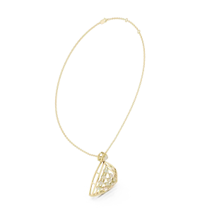 Architectural Round Brilliant Cascading Pavé Frame Pendant - Image 2