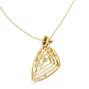 Architectural Round Brilliant Cascading Pavé Frame Pendant - Image 3