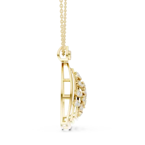 Architectural Round Brilliant Cascading Pavé Frame Pendant - Image 4