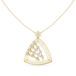 Architectural Round Brilliant Cascading Pavé Frame Pendant