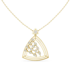 Architectural Round Brilliant Cascading Pavé Frame Pendant
