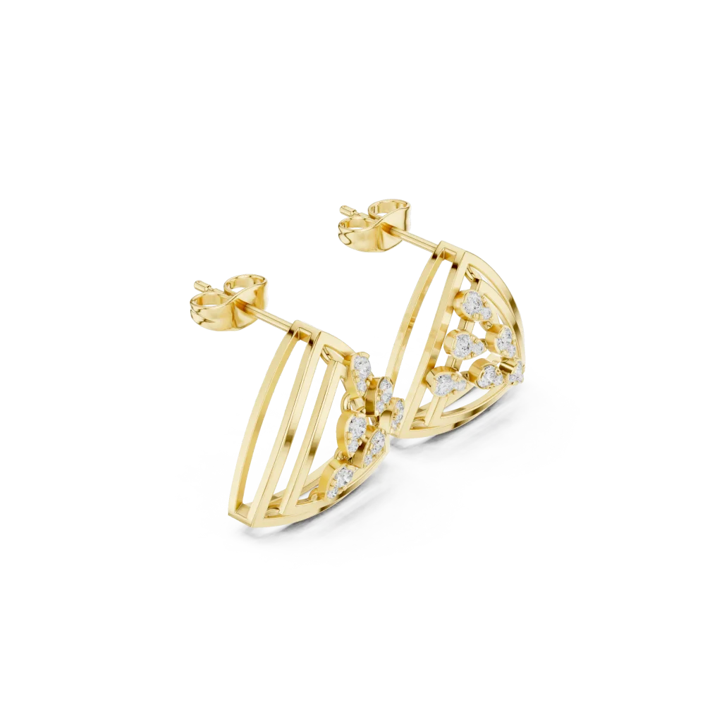 Discover the elegance of our Geometric Symmetry stud earrings. Featuring brilliant DIAMEUR lab-grown diamonds, these studs redefine modern luxury. Shop now!