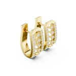 Symmetry Pavilion Round Diamond Geometric Stud Earrings