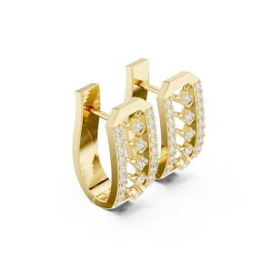 Symmetry Pavilion Round Diamond Geometric Stud Earrings