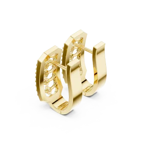 Symmetry Pavilion Round Diamond Geometric Stud Earrings - Image 3