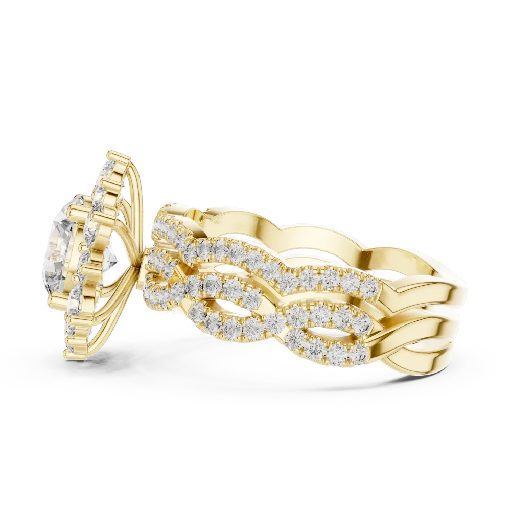 Luminary Round Brilliant Pavé-Set Halo Solitaire Ring - Image 4