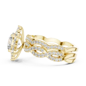 Luminary Round Brilliant Pavé-Set Halo Solitaire Ring - Image 4