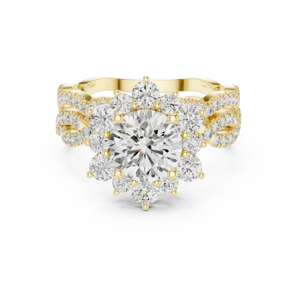Luminary Round Brilliant Pavé-Set Halo Solitaire Ring - Image 2