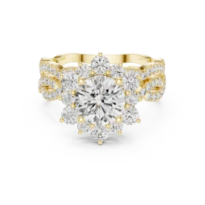 Luminary Round Brilliant Pavé-Set Halo Solitaire Ring - Image 2