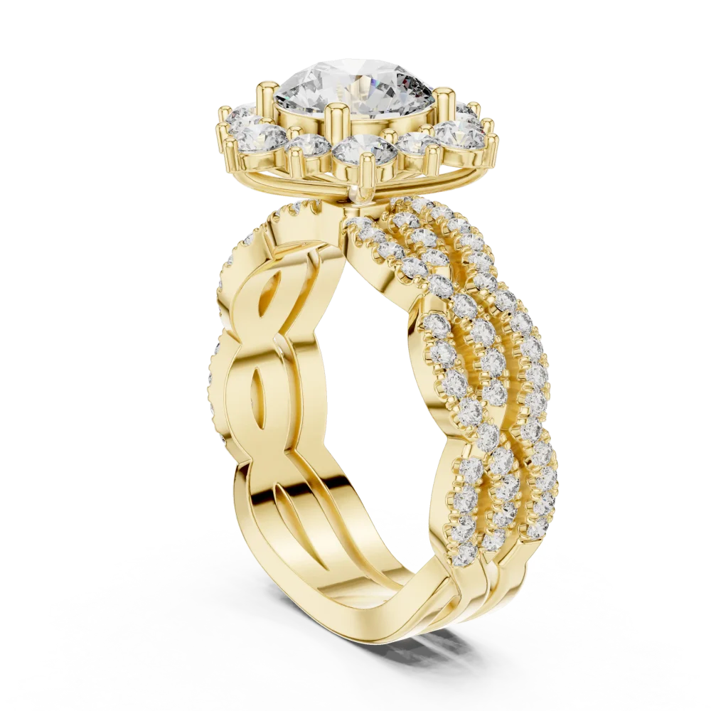 Luminary Round Brilliant Pavé-Set Halo Solitaire Ring - Image 3