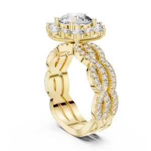 Luminary Round Brilliant Pavé-Set Halo Solitaire Ring - Image 3