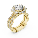 Luminary Round Brilliant Pavé-Set Halo Solitaire Ring