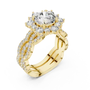 Luminary Round Brilliant Pavé-Set Halo Solitaire Ring
