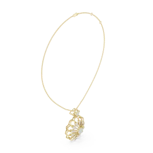 Luminary Round Brilliant Floral Silhouette Pendant - Image 2