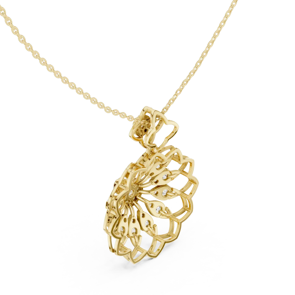 Luminary Round Brilliant Floral Silhouette Pendant - Image 3
