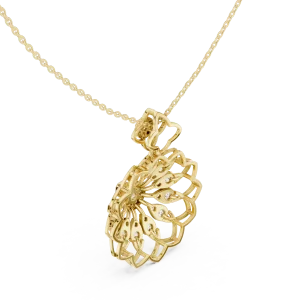 Luminary Round Brilliant Floral Silhouette Pendant - Image 3