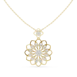 Luminary Round Brilliant Floral Silhouette Pendant